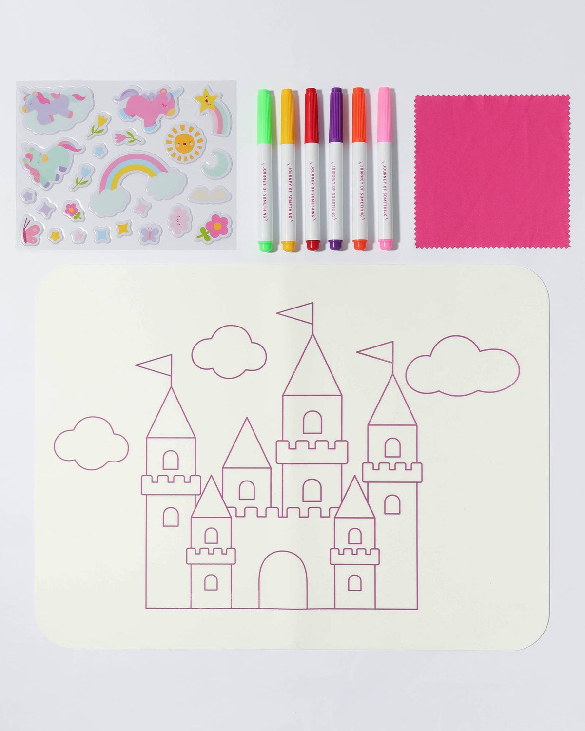 Wipeable Silicone Colouring Mat - Unicorn Castle Journey Of Something AU & EU