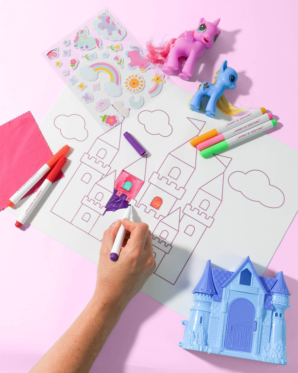 Wipeable Silicone Colouring Mat - Unicorn Castle Journey Of Something AU & EU