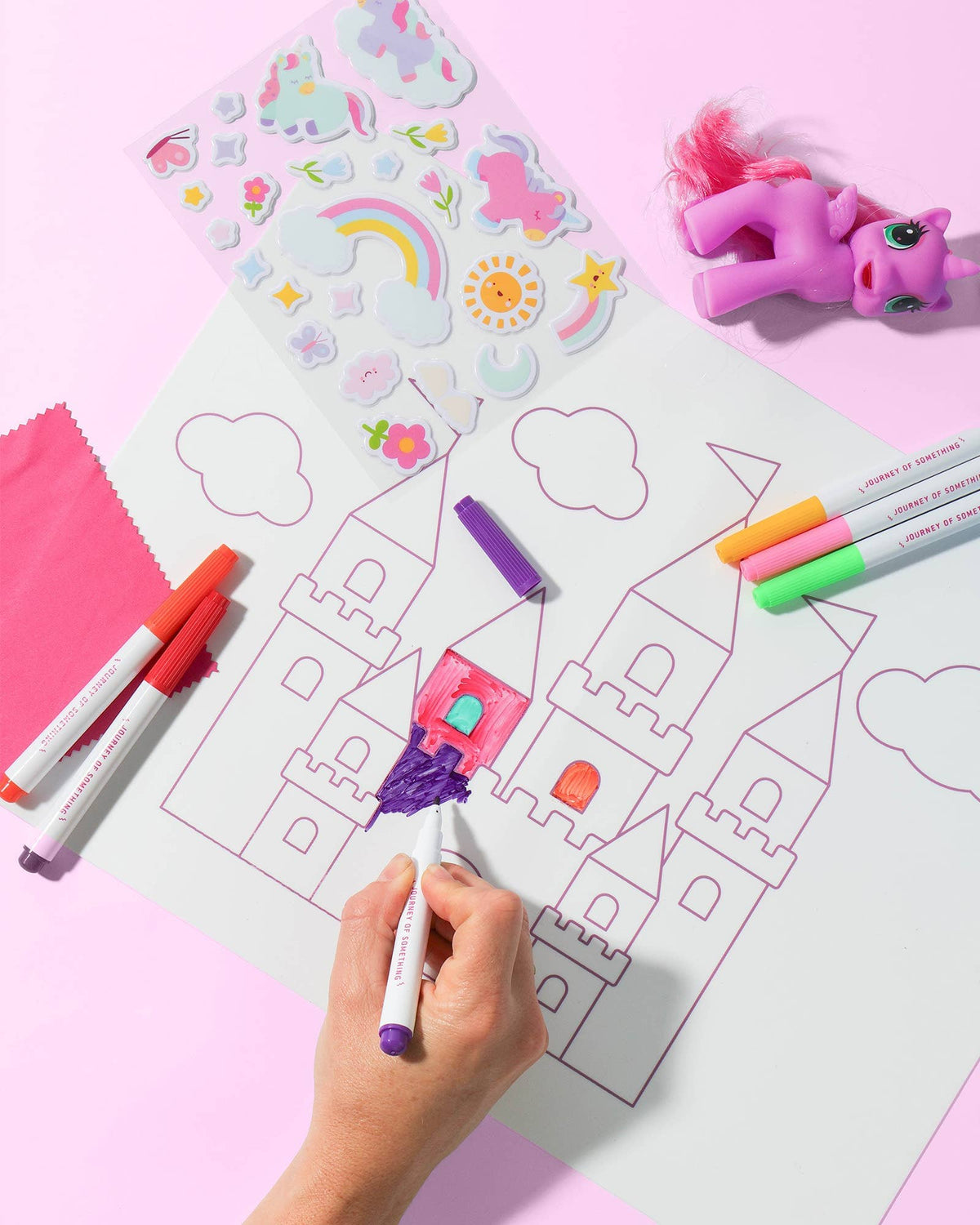 Wipeable Silicone Colouring Mat - Unicorn Castle Journey Of Something AU & EU