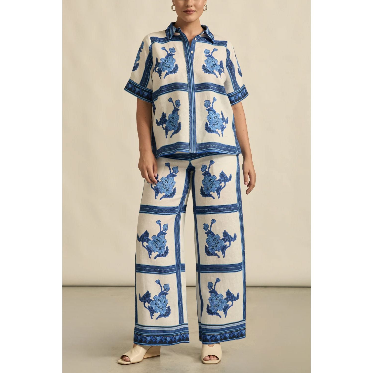 Zoe Kratzmann Gesture Pant - Azure Collage Zoe Kratzmann
