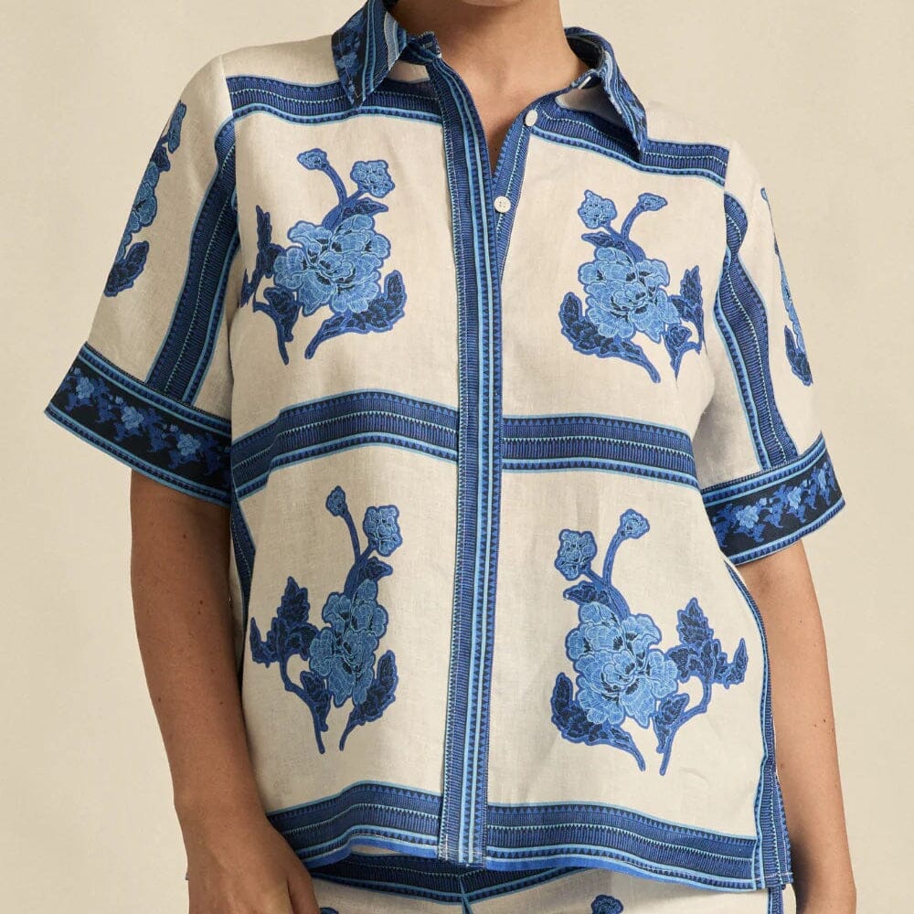 Zoe Kratzmann Pixel Top - Azure Collage Zoe Kratzmann