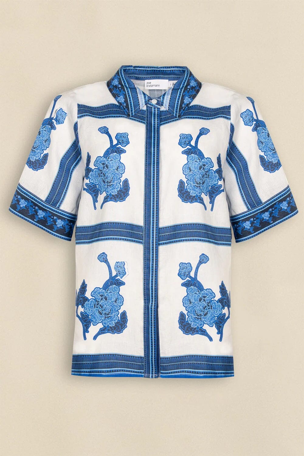 Zoe Kratzmann Pixel Top - Azure Collage Zoe Kratzmann