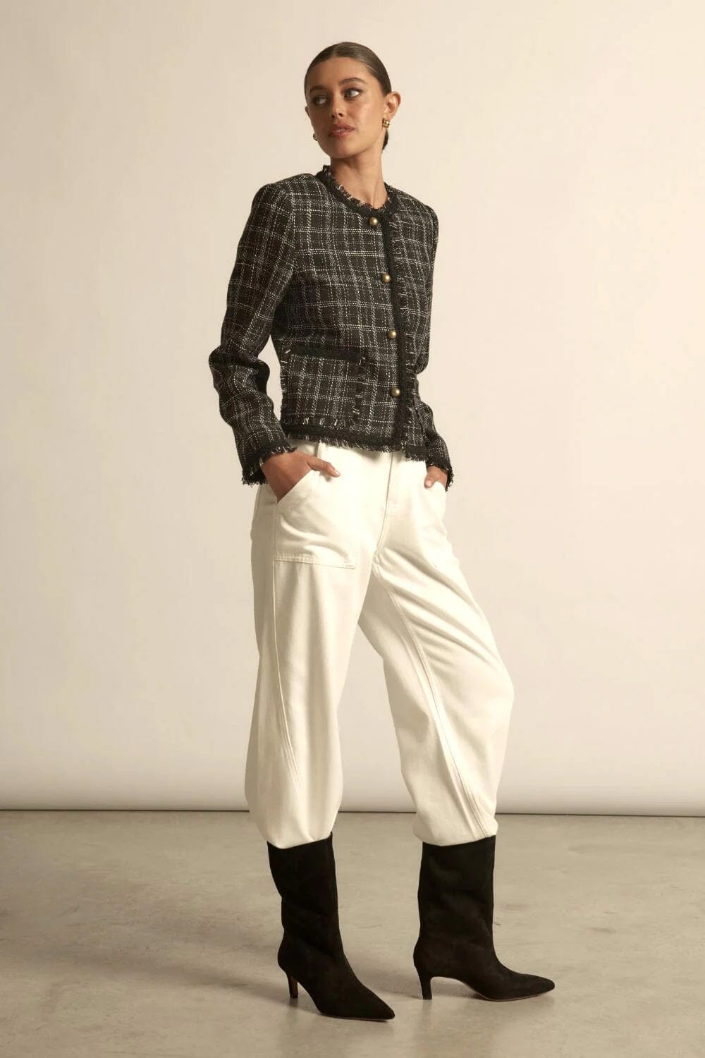 Zoe Kratzmann Quill Jacket - Black Porcelain Check Zoe Kratzmann