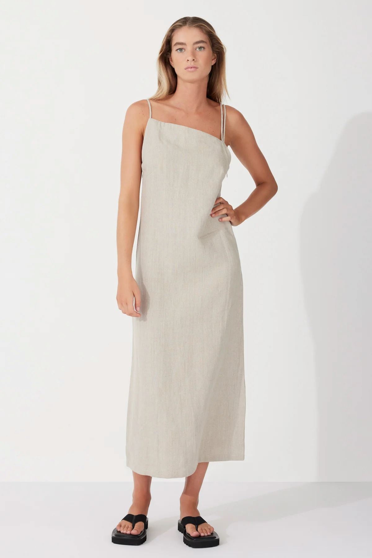 Zulu & Zephyr Contrast Linen Dress - Husk Zulu & Zephyr