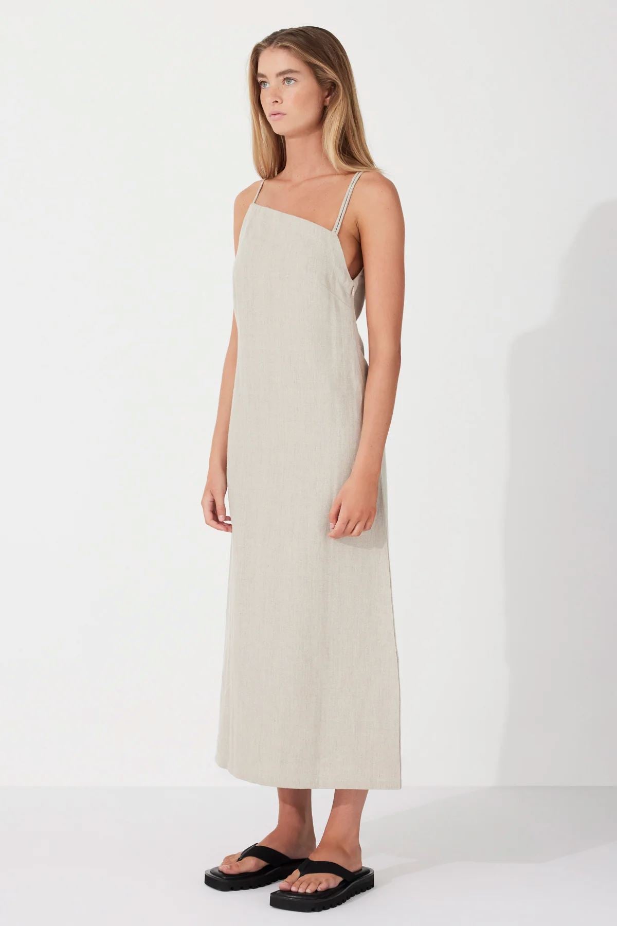 Zulu & Zephyr Contrast Linen Dress - Husk Zulu & Zephyr