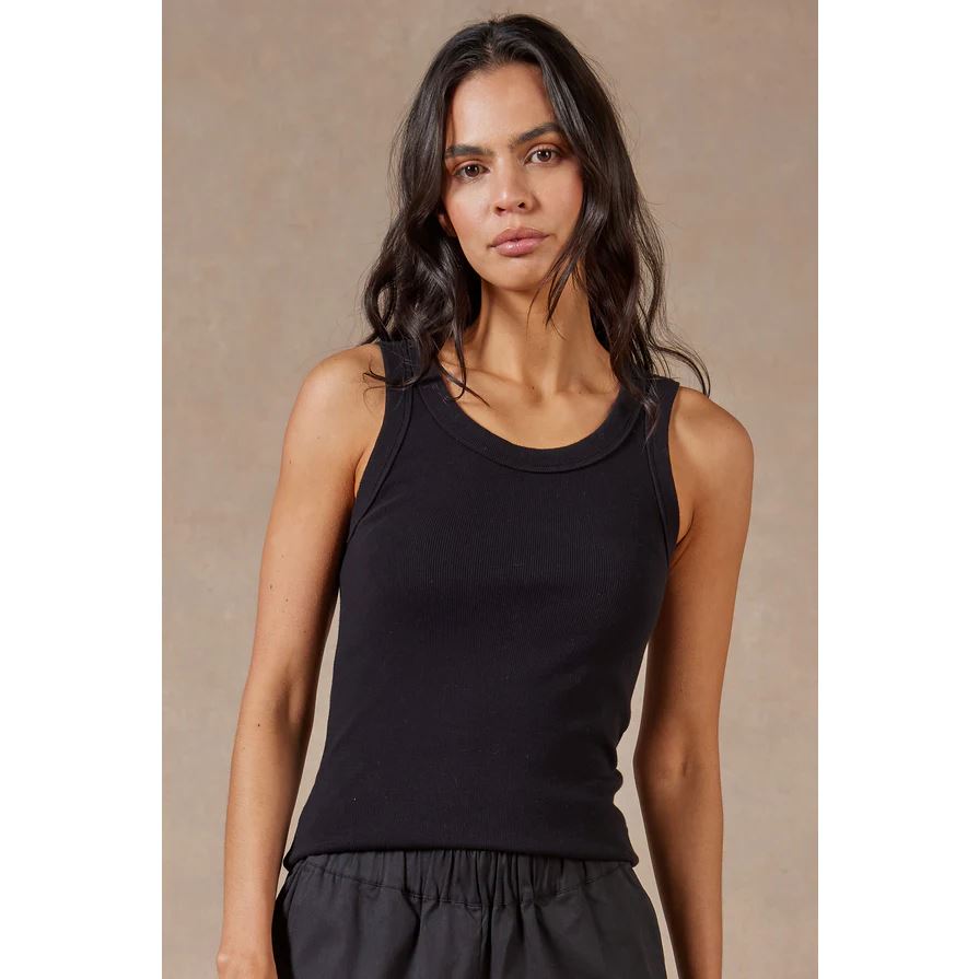 Academy Brand Women's Essential Rib Tank - Black Academy Brand