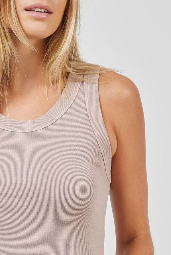 Academy Brand Women's Essential Rib Tank - Pink Sand Academy Brand