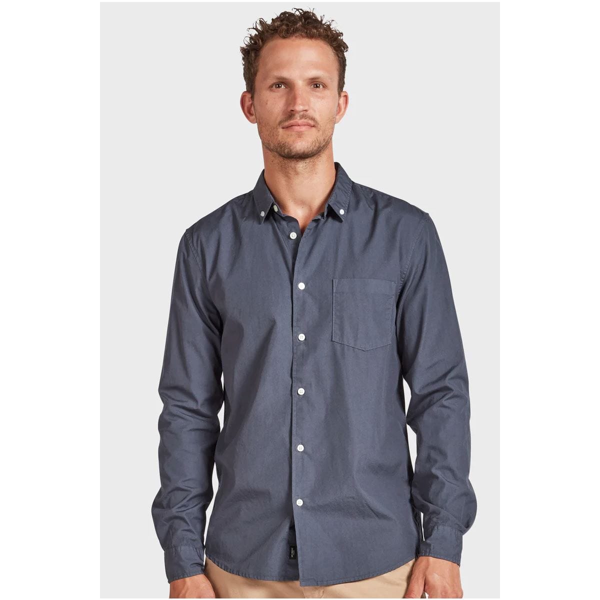 Academy Brand Men's Frank Poplin Shirt - Navy Academy Brand