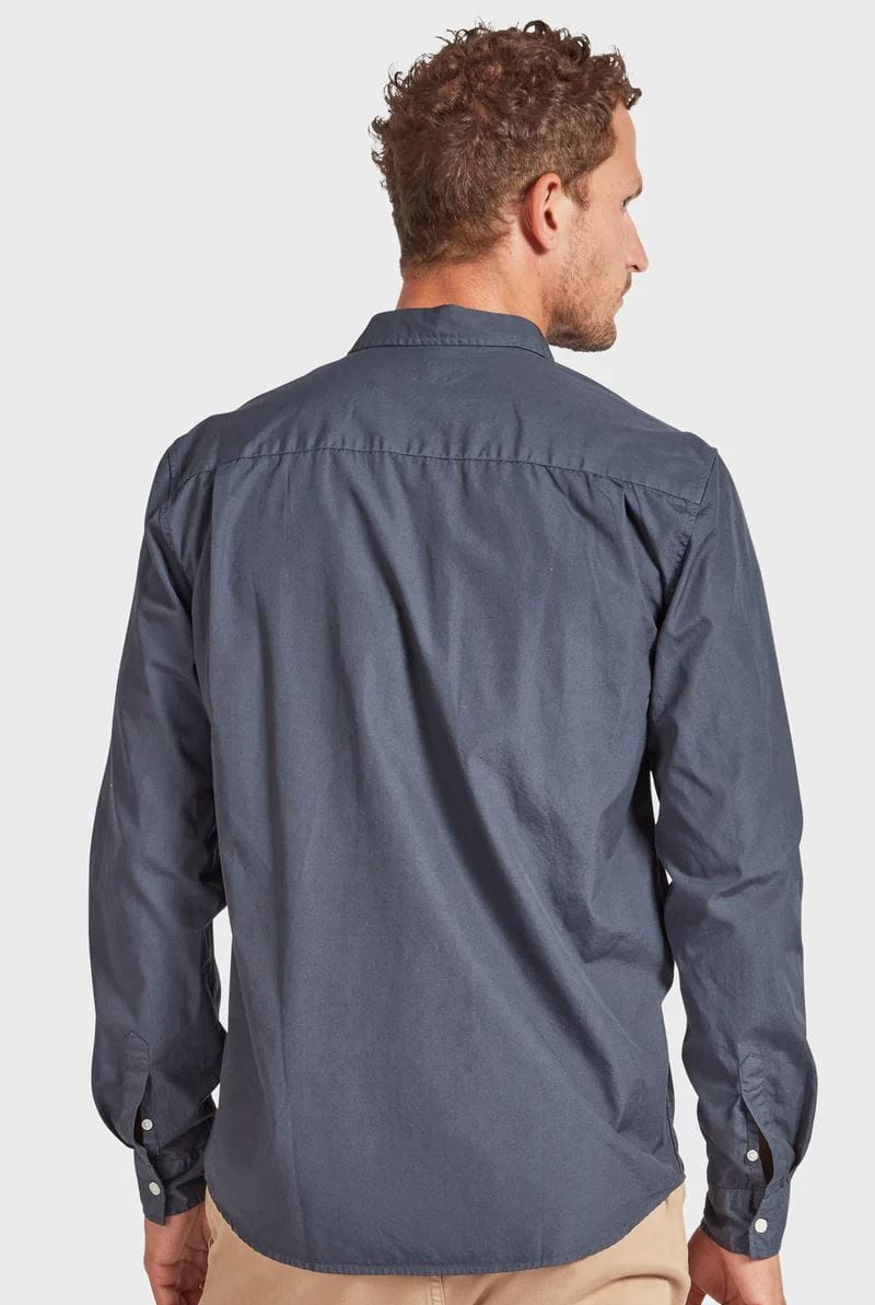 Academy Brand Men's Frank Poplin Shirt - Navy Academy Brand