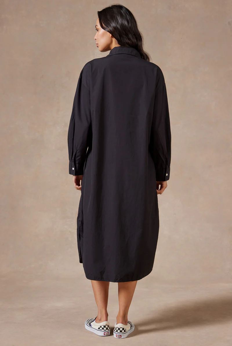 Academy Brand Women's Frankie Long Sleeve Poplin Dress - Black Academy Brand