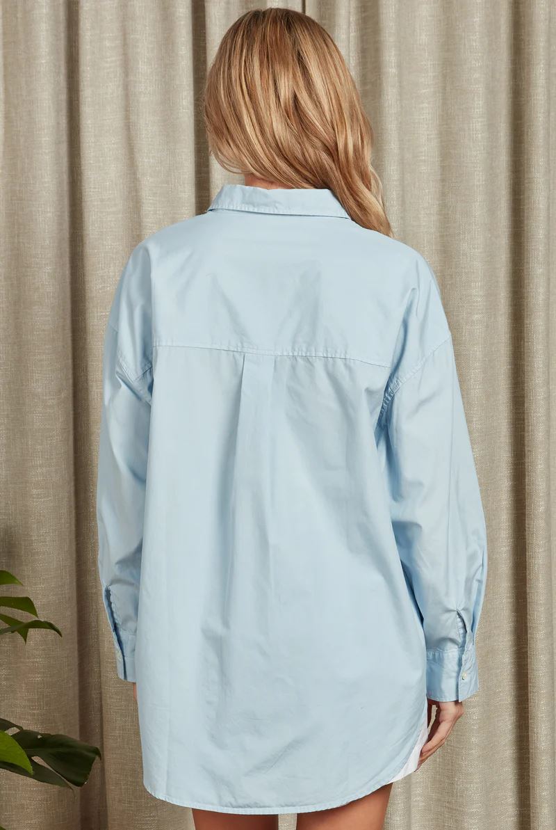 Academy Brand Women's Frankie Poplin Shirt - Arctic Blue Academy Brand