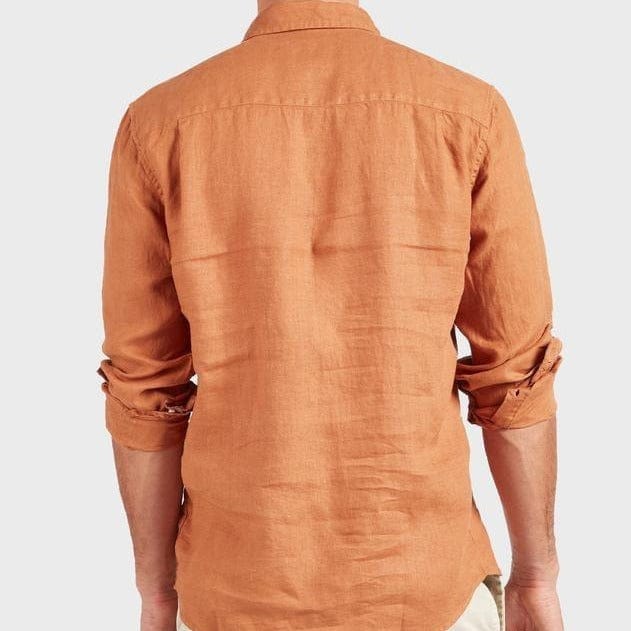 Academy Brand Men's Hampton Linen Long Sleeve Shirt - Biscuit Academy Brand