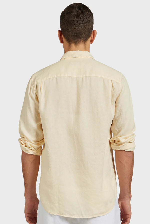 Academy Brand Men's Hampton Linen Shirt - Sahara Yellow Academy Brand