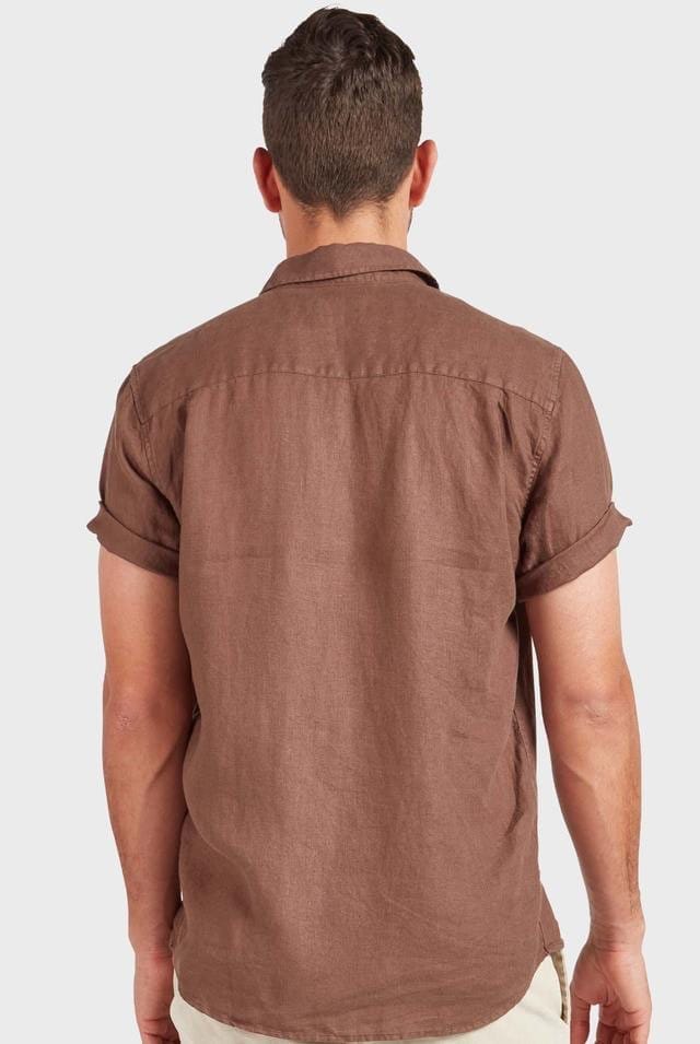 Academy Brand Men's Hampton Linen Short Sleeve Shirt - Bison Academy Brand