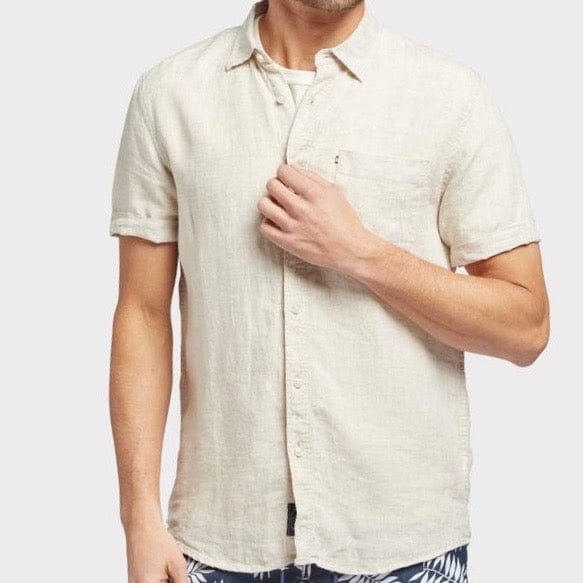 Academy Brand Men's Hampton Short Sleeve Shirt - Oatmeal Academy Brand