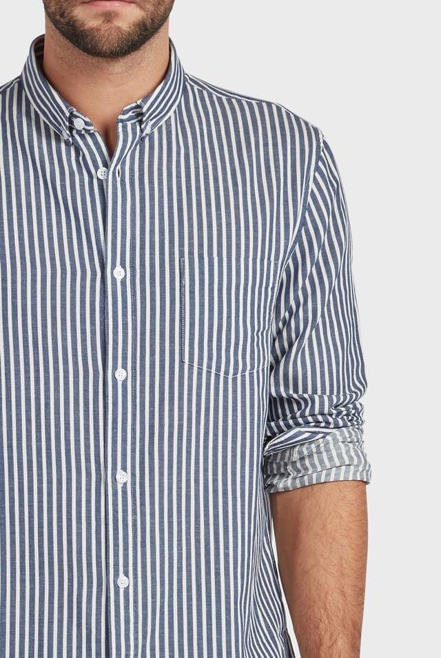 Academy Brand Men's Jerry Long Sleeve Shirt - Navy Academy Brand