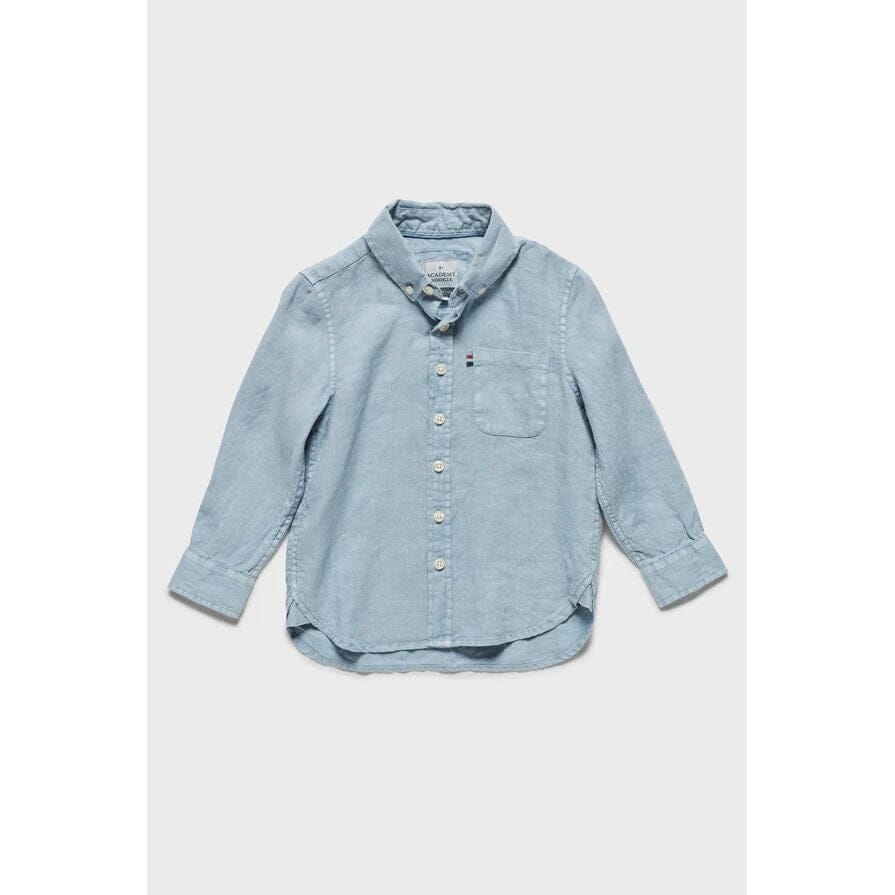 Academy Brand Rookie Hampton Linen Shirt - Bluebell Academy Brand