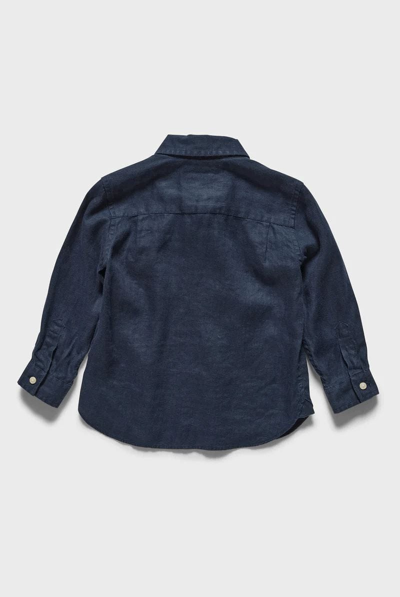 Academy Brand Rookie Hampton Linen Shirt - Navy Academy Brand