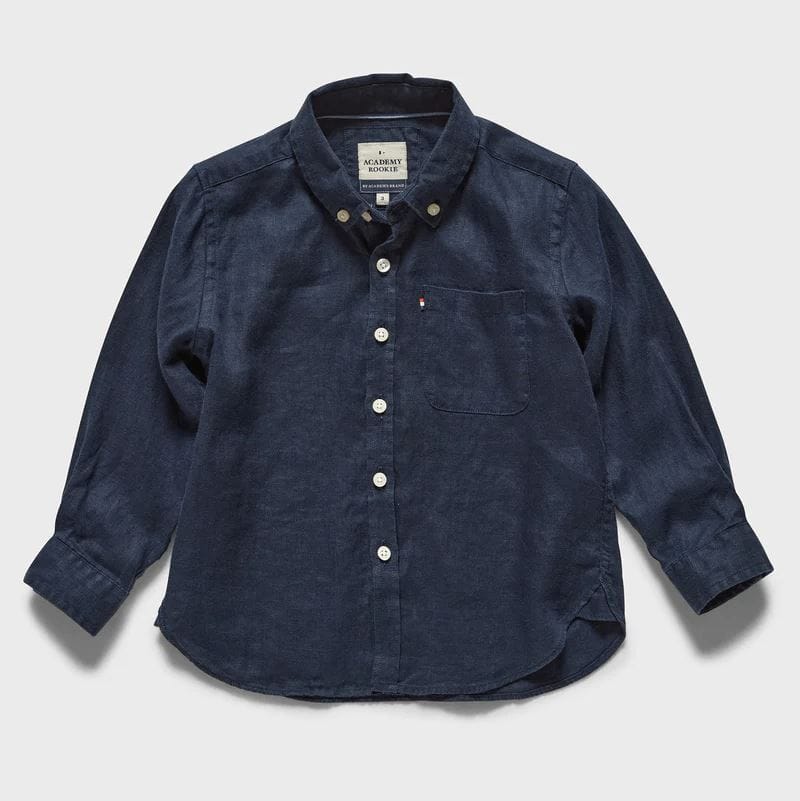 Academy Brand Rookie Hampton Linen Shirt - Navy Academy Brand