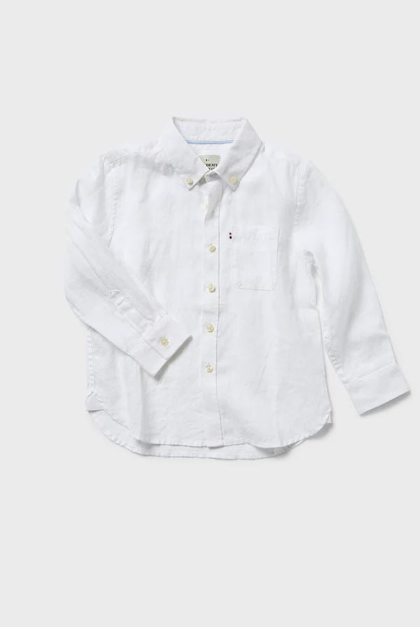 Academy Brand Rookie Hampton Linen Shirt - White Academy Brand