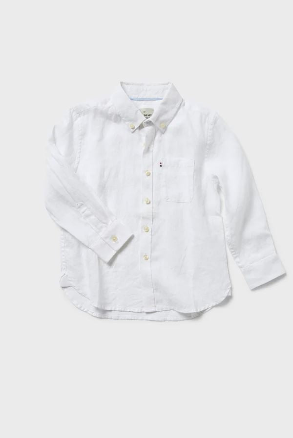 Academy Brand Kids Hampton Linen Shirt - White Academy Brand