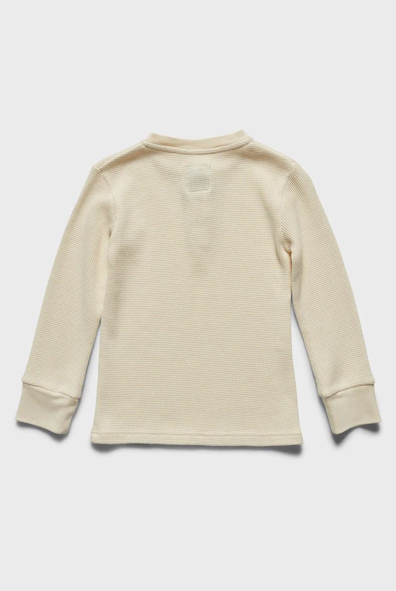 Academy Brand Rookie Sycamore Long Sleeve Henley Tee - Vanilla Academy Brand