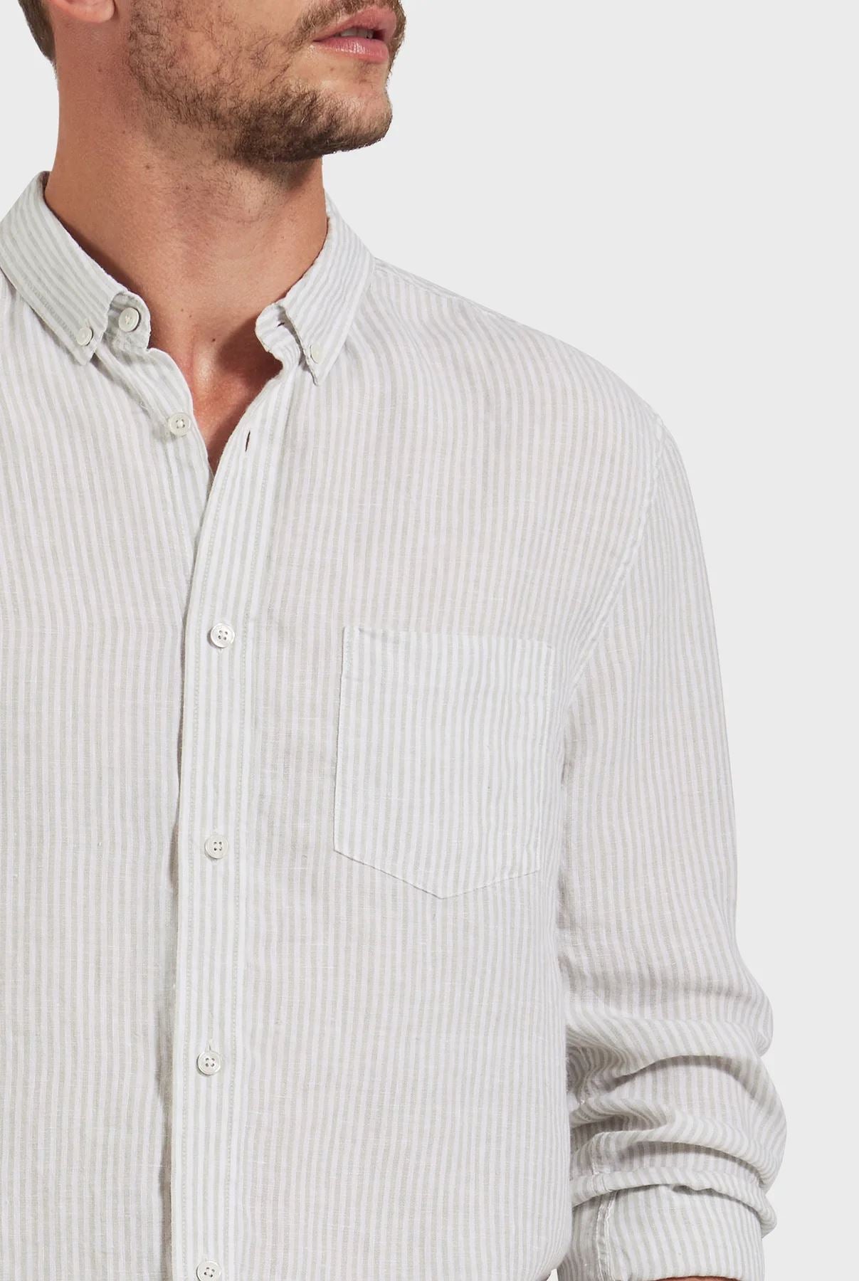 Academy Brand Men's Rory Linen Shirt - Sage Green Academy Brand