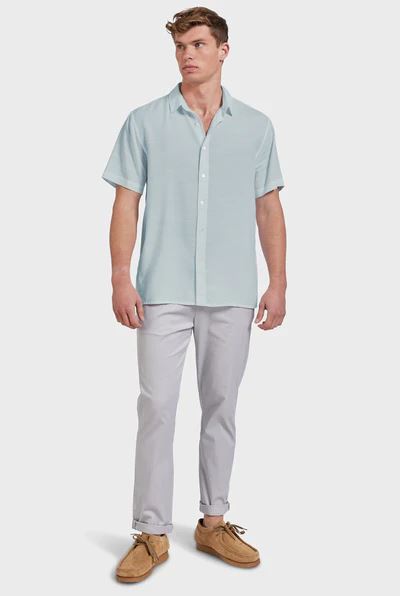 Academy Brand Men's Stevens Short Sleeve Shirt - Ice Blue Academy Brand