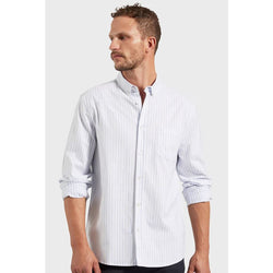 Academy Brand Men's Vintage Oxford Shirt - Pearl Blue Stripe Academy Brand