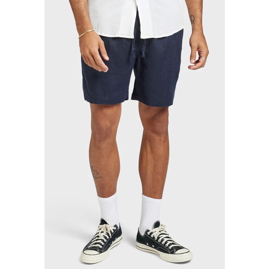 Academy Brand Men's Riviera Linen Shorts - Navy Academy Brand