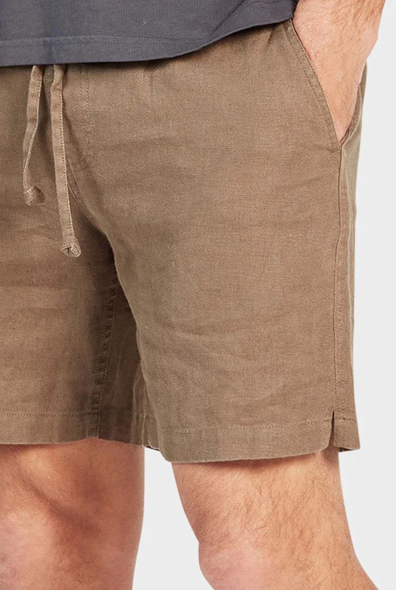 Academy Brand Men's Riviera Linen Shorts - Olive Academy Brand