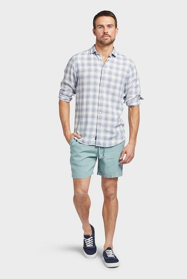 Academy Brand Men's Riviera Linen Shots - Sea Foam Academy Brand