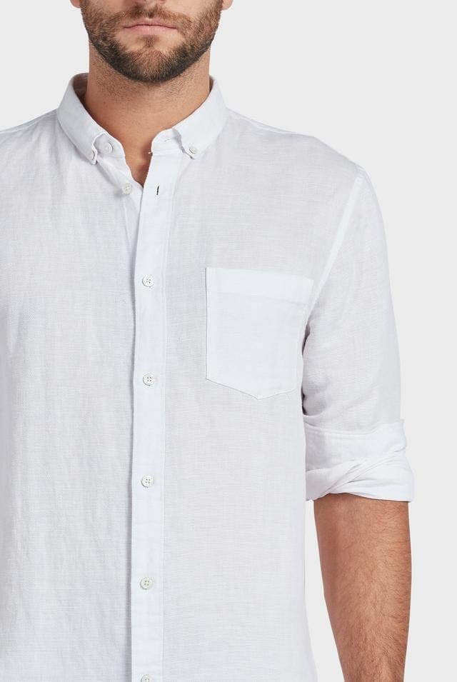 Academy Brand Men's Rockaway Long Sleeve Shirt - White Academy Brand