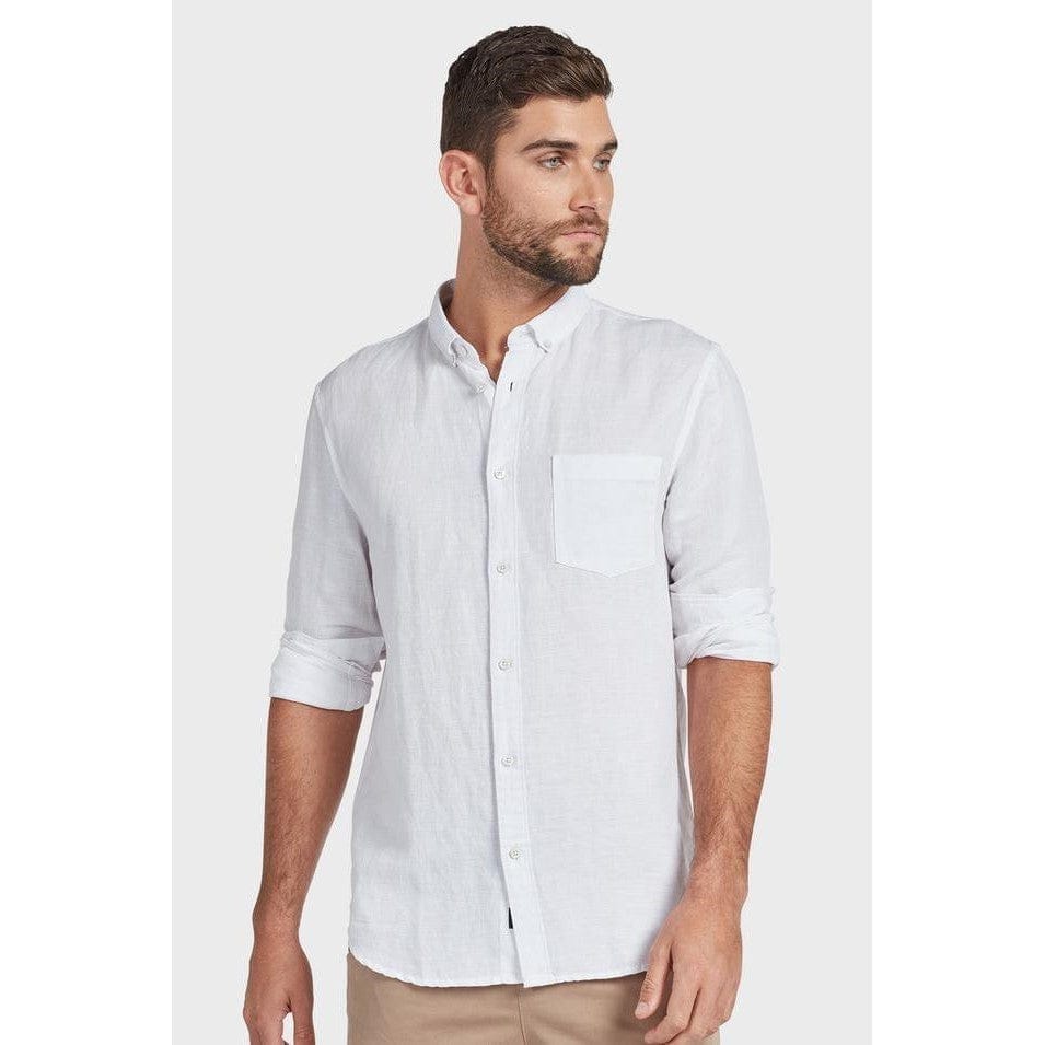 Academy Brand Men's Rockaway Long Sleeve Shirt - White Academy Brand