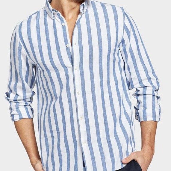 Academy Brand Men's Ventura Long Sleeve Shirt - Navy/White Academy Brand