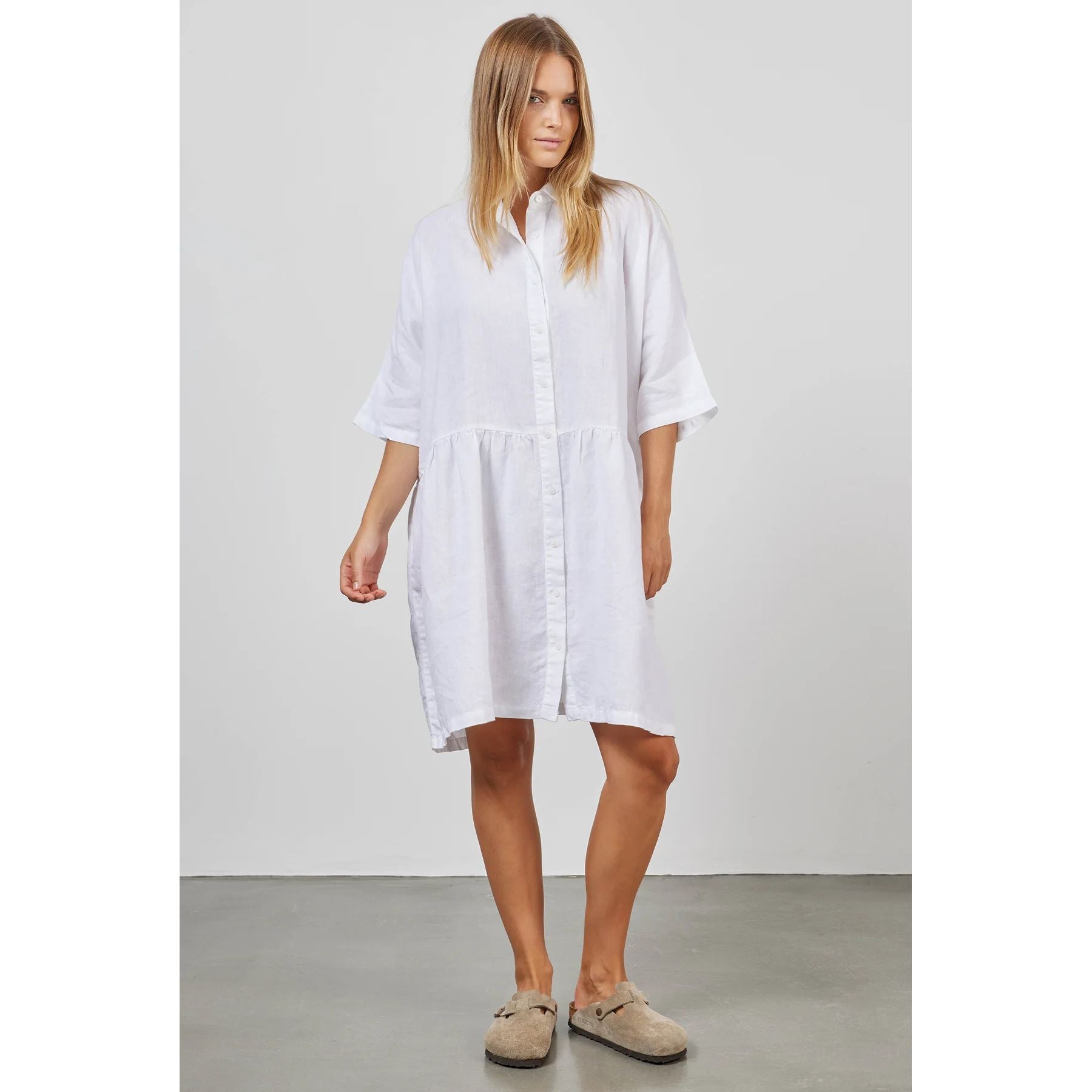 Academy Brand Women's Dolly Linen Dress - White Academy Brand