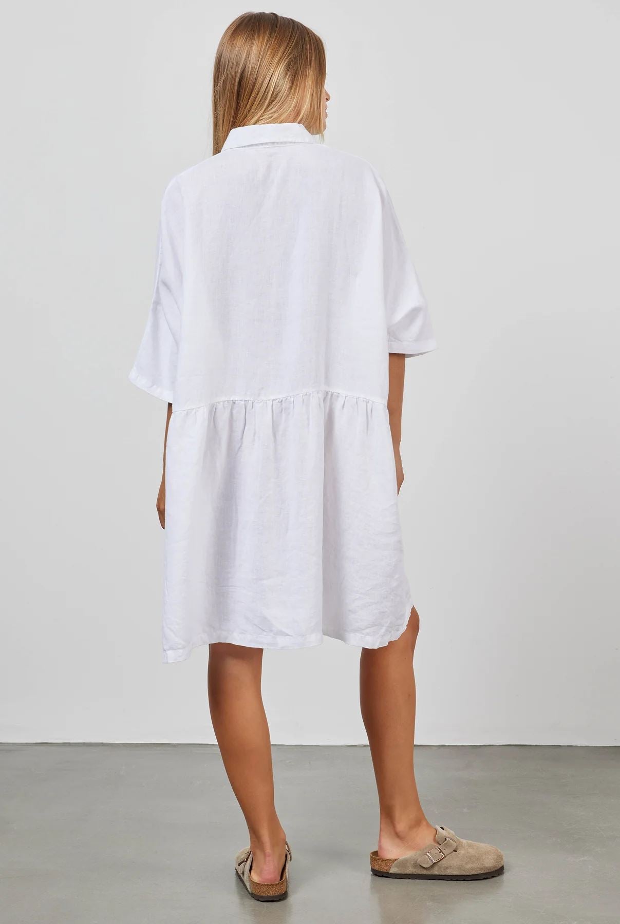 Academy Brand Women's Dolly Linen Dress - White Academy Brand