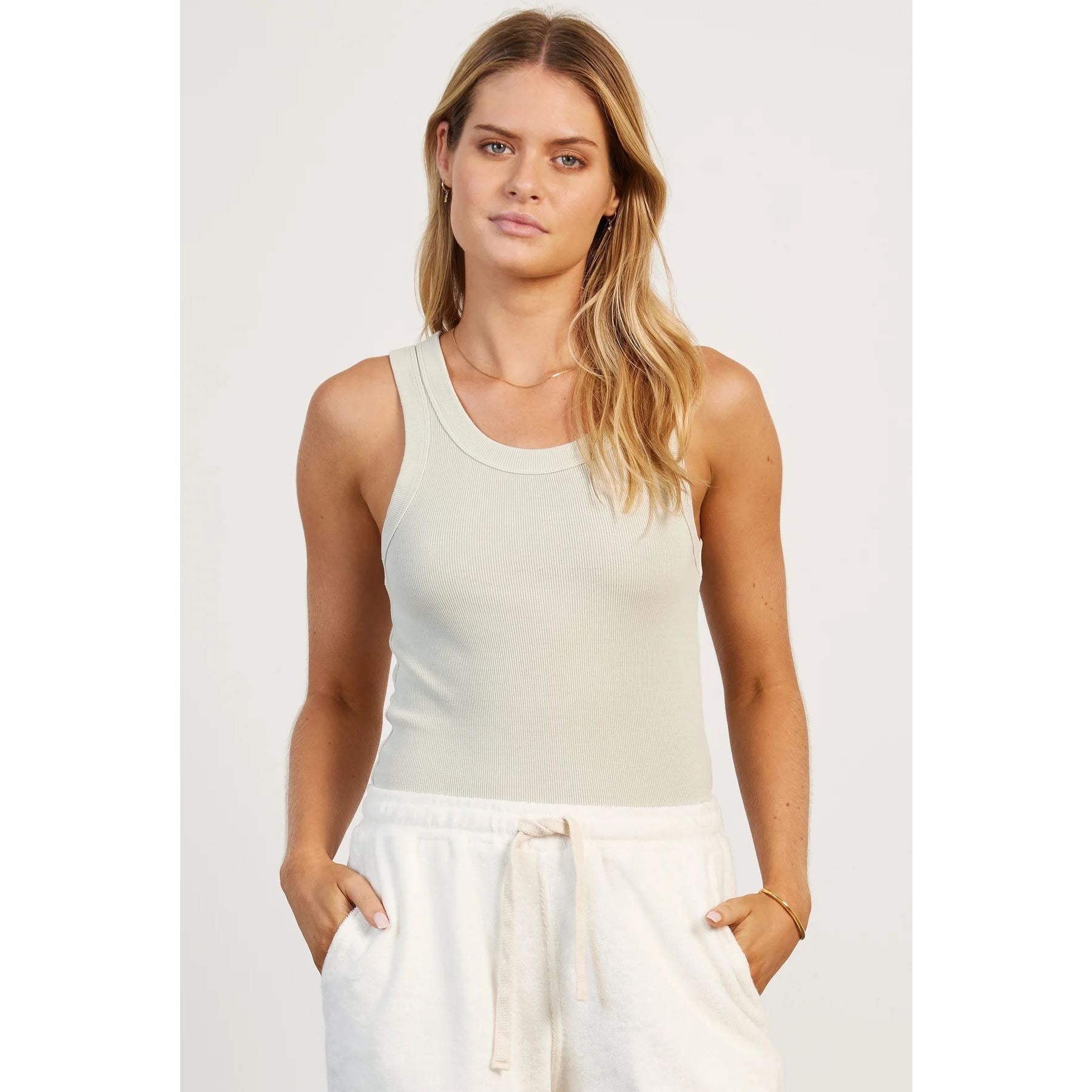 Academy Brand Women's Essential Rib Tank - Sage Green Academy Brand