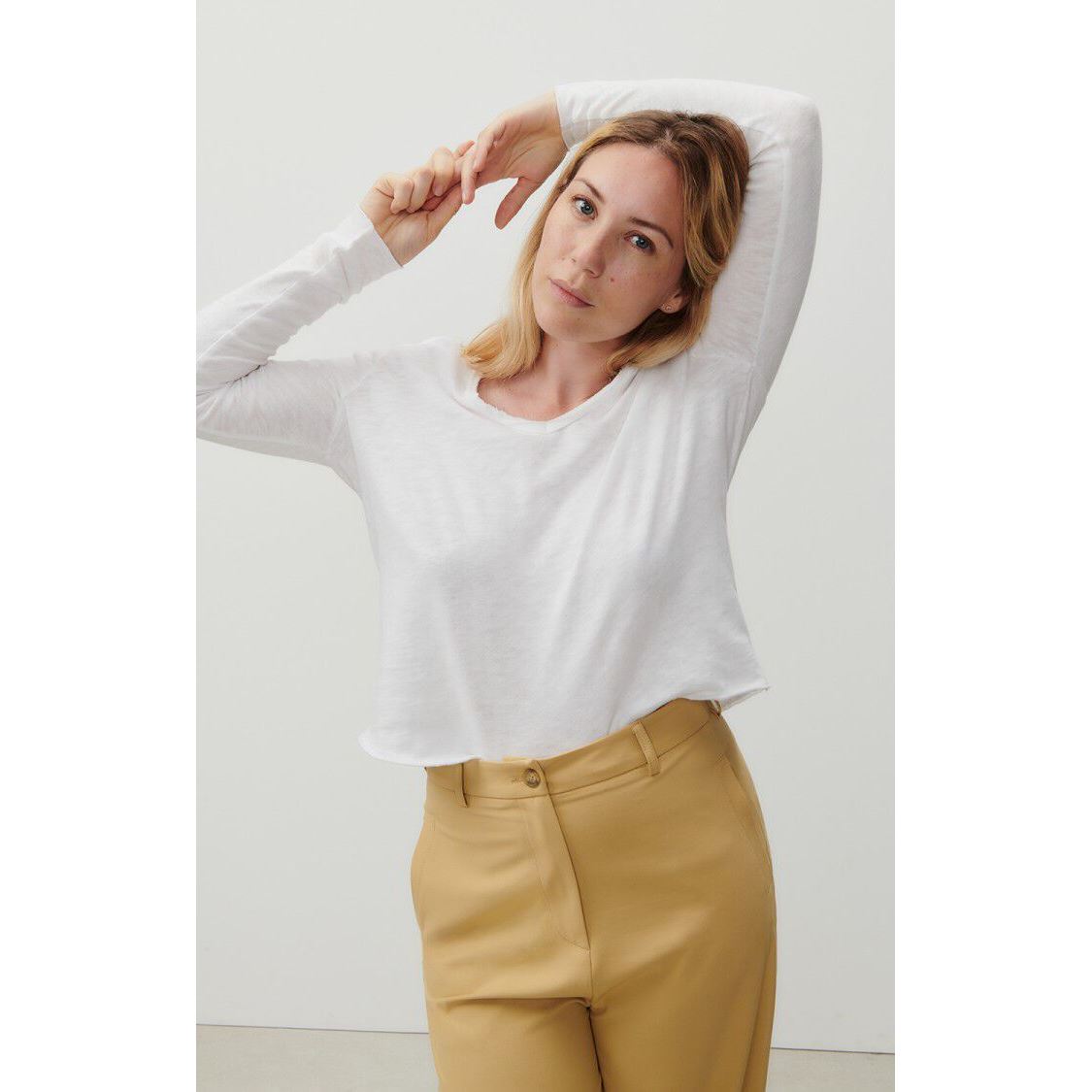 American Vintage Long Sleeve Sonoma Tee - White American Vintage