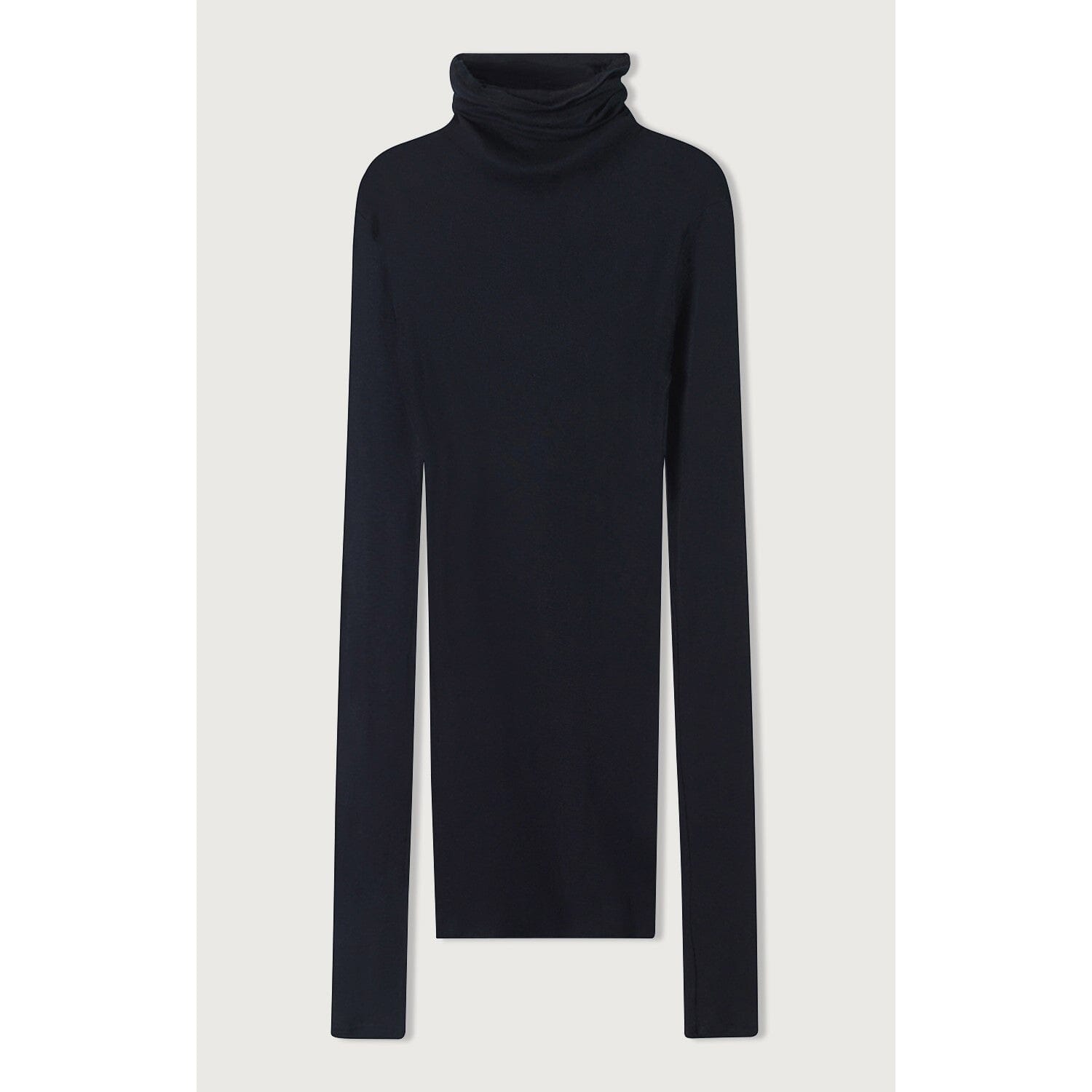 American Vintage Turtleneck Long Sleeve Top - Black American Vintage