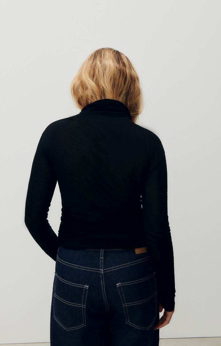 American Vintage Turtleneck Long Sleeve Top - Black American Vintage