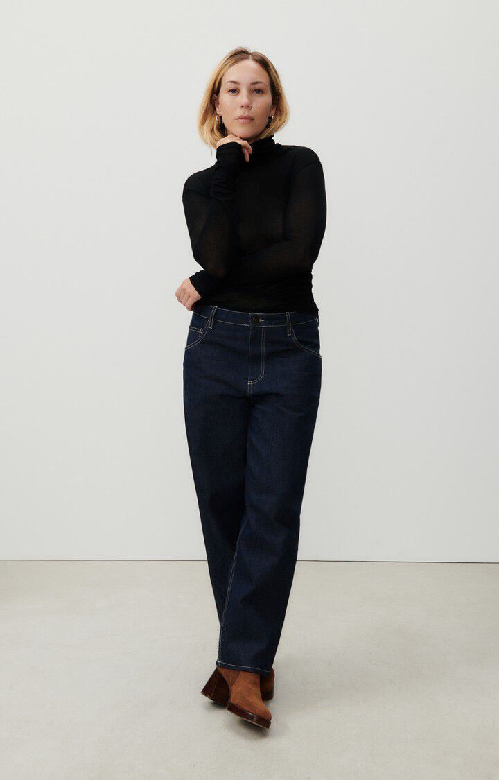 American Vintage Turtleneck Long Sleeve Top - Black American Vintage