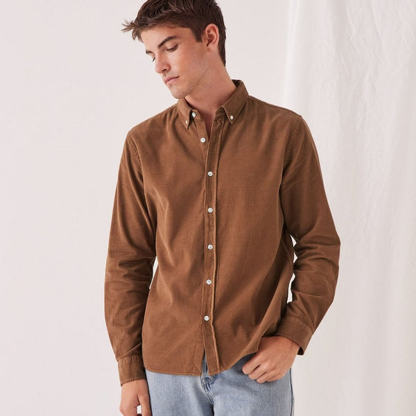 Assembly Label Cord Long Sleeve Shirt - Caramel Assembly Label