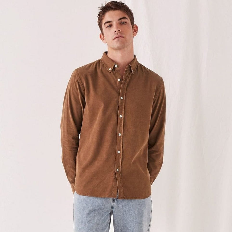 Assembly Label Cord Long Sleeve Shirt - Caramel Assembly Label