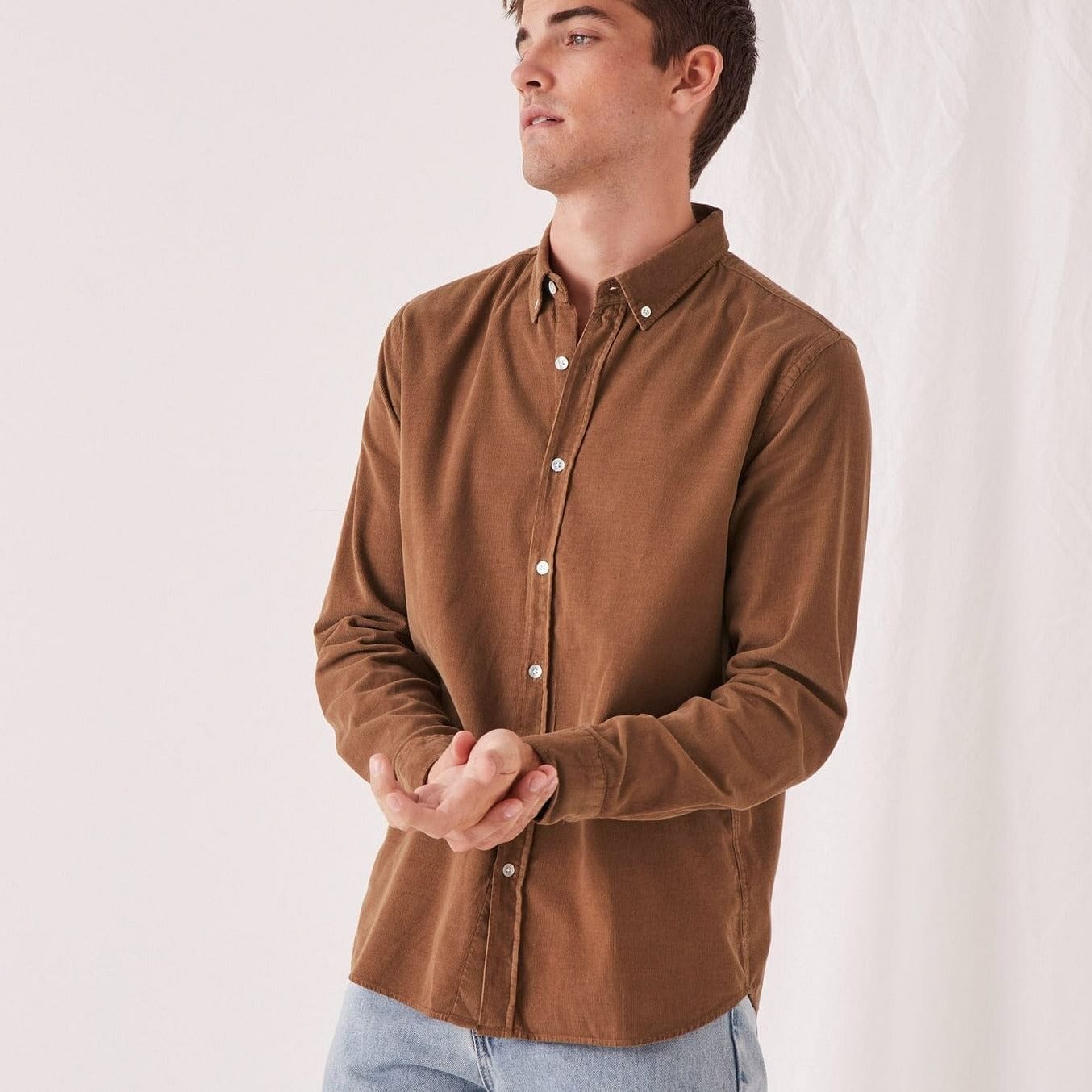 Assembly Label Cord Long Sleeve Shirt - Caramel Assembly Label
