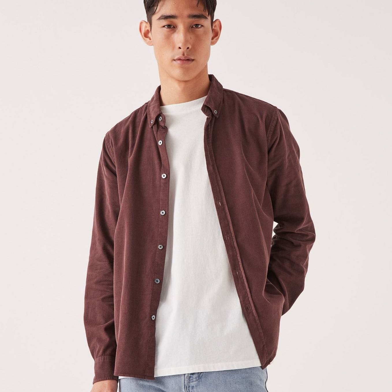 Assembly Label Cord Long Sleeve Shirt - Damson Assembly Label
