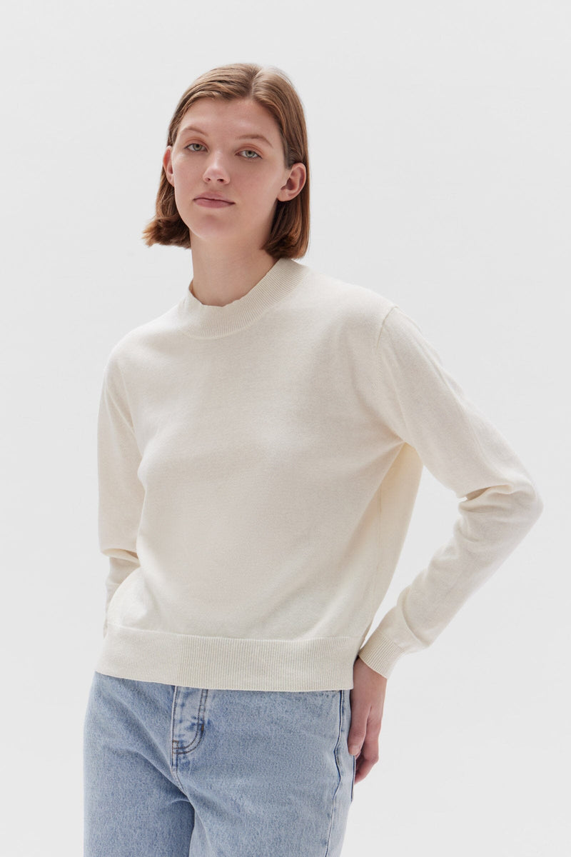 Assembly Label Delilah Knit Crew - Antique White Assembly Label