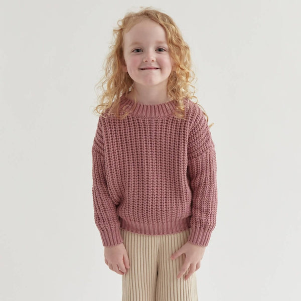 Assembly Label Kids Emery Knit Jumper - Rosewood Assembly Label