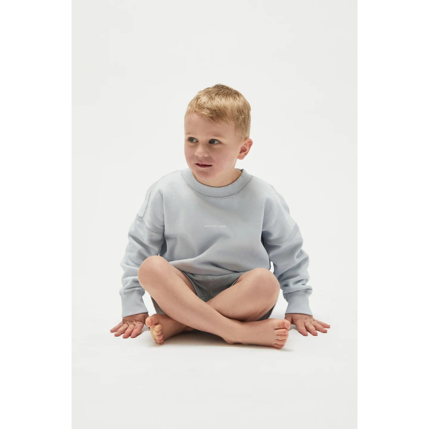 Assembly Label Kids Established Fleece - Blue Haze/White Assembly Label