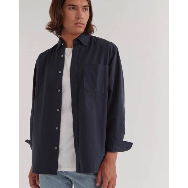 Assembly Label Men's Twill Overshirt - True Navy Assembly Label